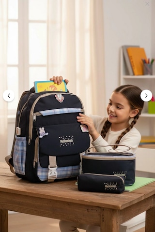 Relaxion 3 Lü Set Anahtarlıklı İlkokul Sırt Çantası 1396 Lacivert