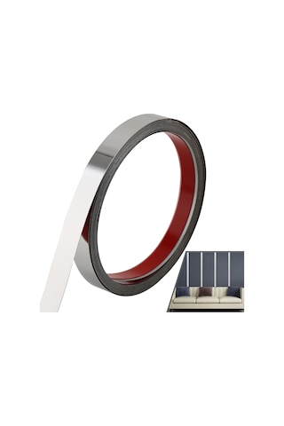 Symbee Stahl Paslanmaz Zımba Kenar Bandı 6m X 50mm: Duvar Tavan Mobilya Dekoratif Kenar, Otomatik Yapışkan Arka, Ayna Gümüş Rengi