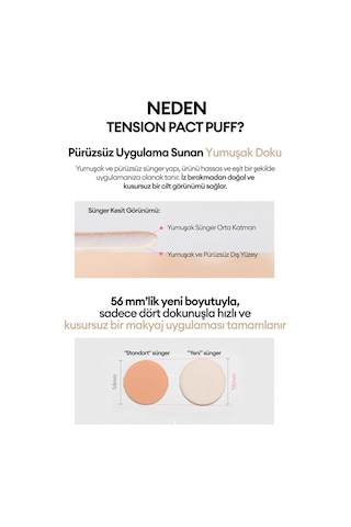 İnce Ve Eşit Uygulama Sağlayan Makyaj Süngeri Tension Pact Puff Fitting
