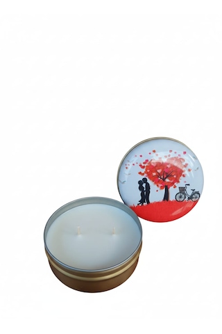 Forest Soul Sedir & Sandal Ağacı Kokulu El Yapımı Soya Mumu Happy Blaze Candle Kırmızı - Beyaz