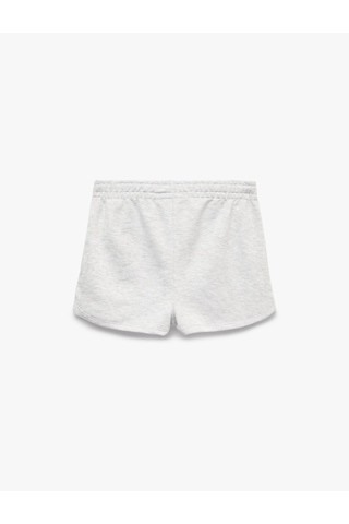Koton Düğme Detaylı Beli Lastikli Şort Pijama Altı Gri Melanj 7wlk80029mk