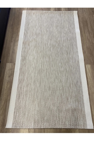 Hoom Rugs 1147 Bej Krem Sisal Plus Jüt Halı Siyah