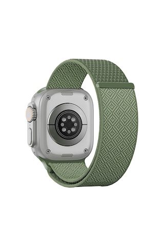 Watch 10 46mm Uyumlu Kordon Wiwu Wb501 Cloudflex Serisi Hasır Örgü Strap Kayış Yeşil