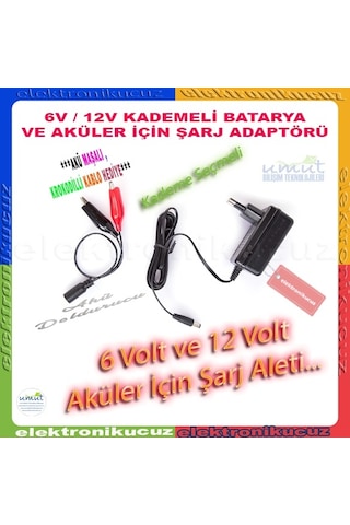 12 Volt Akülü Arabalar Için Jeep Motor Atv Aküsü Şarj Aleti