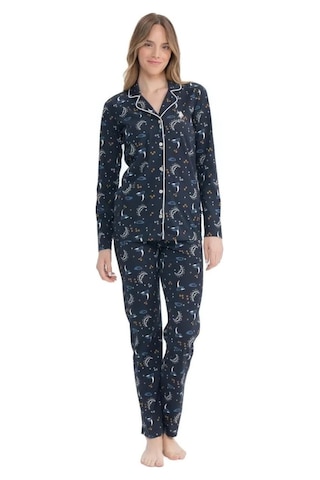 U.s. Polo Assn. Kadın Gece Desenli Patlı Pijama Takımı Lacivert