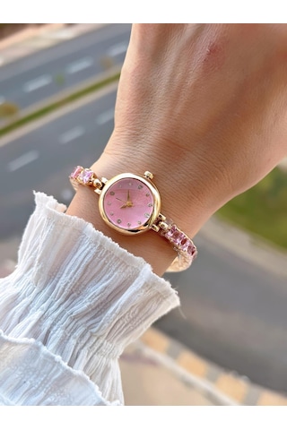 Coliseum Çelik Ve Taşlı Kordon Vintage Seri Küçük Kasa Özel Tasarım Kadın Kol Saati Sp.8933.m4 Sarı