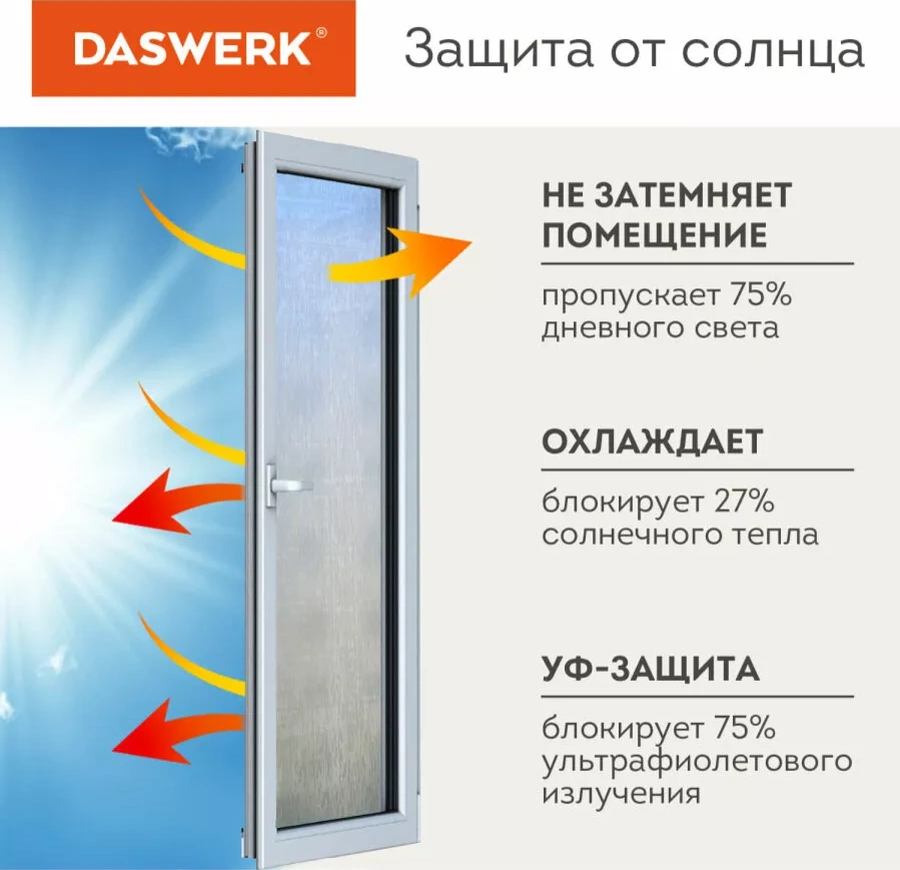 Daswerk Yapıştırıcısız Pencere İçin Güneş Koruma Filmi 174062873