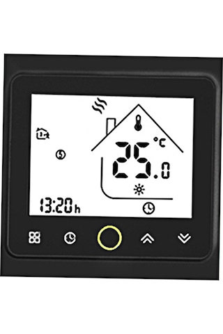 Suofeng Siyah Akıllı Su Isıtma Sıcaklık Kontrol Cihazı - Ev Isıtma Sistemi İçin Akıllı Termostat - Sıcaklık Ayarlayıcı