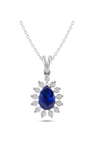 0.40 Karat Pırlantalı Safir Kolye N11.21