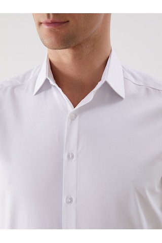Lcw Busıness Beyaz Slim Fit Kısa Kollu Gabardin Erkek Gömlek