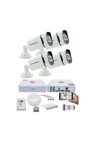 4 Kameralı Set Kadraj - Gece Renkli 5mp Sony Seculens Kdj-4s-4w-p