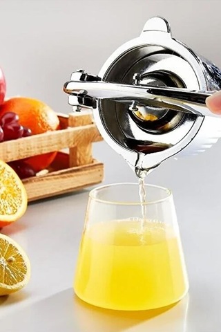 Nishev Döküm Paslanmaz Metal Sıkacak Limon Sıkacağı Portakal Narenciye Sıkıcı Pratik Mutfak Aleti