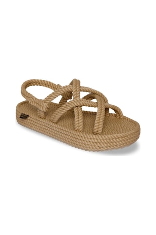Nomadic Republic Bodrum Platform Kadın Halat Sandalet BOD.0012.P-R0152 Bej