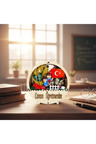 Premium Ofis Dekoru Dekoratif Obje Hatıra Eşyası Yuvarlak Saksı Teraryum - Öğretmenler Günü Hediyesi Çok Renkli