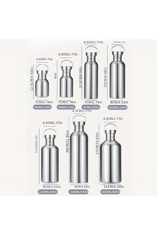 Paslanmaz Çelik Su Şişesi Tek Duvar Metal Su Şişesi Büyük Kamp Su Şişesi Tutamaklı Geniş Ağız Sızıntı Profili Hafif Spor K Yarışıklı Kupa 51 Oz Çelik