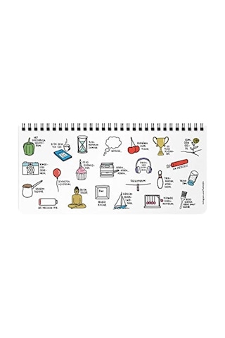 Hisli Şeyler 13x27 Spiralli, Stickerlı Haftalık Planner - Zirvedeyim Canım Duymuyorum, Renkli