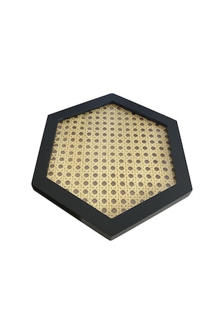 El Işi Ahşap Tahıl Rattan Tepsi Masaüstü Organizatör Dekor Aksesuarları Depolama Tepsisi Nordic Stil Ev Mutfak Depolama Tepsisi Depolama Tepsileri Altıgen Ahşap - Gri