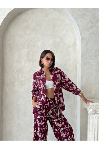 Verymoda Nakışlı Gömlek F1951 Bordo