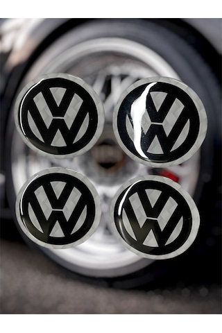 Volkswagen Jant Göbeği Damla Etiket 4 Lü Oto Universal Jant Göbeği 3d Jant Arması Damla Sticker Seti2 Çok Renkli