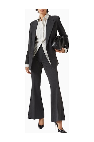 Good American Oversize Çift Düğmeli Blazer, Modern Güç - Şık Kadın Ceket Koyu Gri