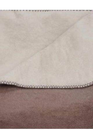 Çift Kişilik Düz Pamuklu Battaniye Çift Taraflı 200 X 220 Kahverengi