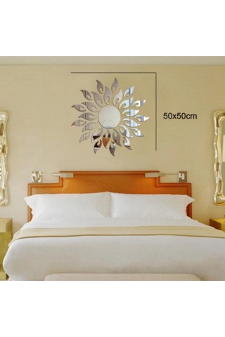 Springsun Gümüş Renkli 13'lü Plastik Ayna Duvar Sticker Seti - Hafif, Kolay Kurulum, Ev Dekorasyonu, Çerçevesiz Ayna贴片 Altın