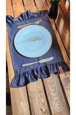 Serra Saten 2 Kenar Fırfırlı Antrasit Vintage Amerikan Servis 30x50