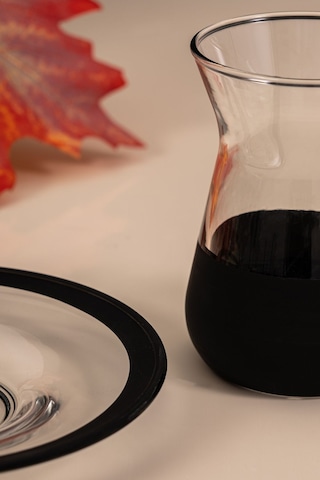 Mest 12 Parça 6 Kişilik Siyah Mat Çay Bardağı Seti - 132 Cc Şıklık Ve Modern Tasarım Siyah Mat