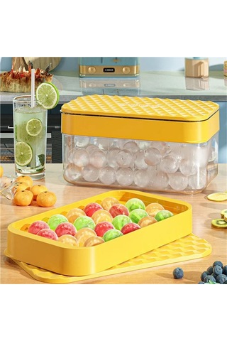Jialan Pp Malzeme Buz Kalıbı Hızlı Kalıp Buz Küpü Tepsi Yaratıcı Sarı