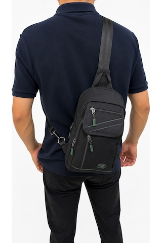 Sanmorris Seventeen Unisex Büyük Boy Hafif Ve Dayanıklı Çapraz Askılı Body Bag Siyah-haki