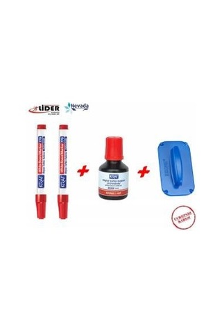 Kraf Tahta Kalemi 770 2 Adet Kalem +1 Adet 445G Mürekkep+1 Silgi Kırmızı