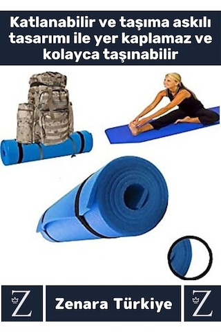 Özel Üretim Kompakt Taşıma Askılı Çift Taraflı Su Geçirmez Kamp Uyku Minder Yoga Pilates Matı 16 Mm Çok Renkli