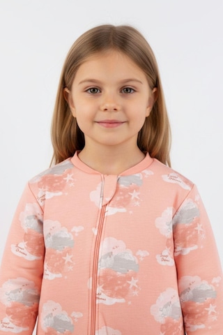 Kız Çocuk Elyaf Dolgulu Premium Kalite 2 Tog Desenli Uyku Tulumu Pudra