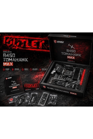 Msı B450 Tomahawk Max Rgb Ddr4 M.2 Dvı Hdmı Usb3,2 Am4 Anakart