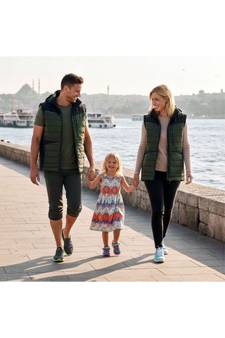 Sara Comfort Plus Hibrit Yelek Gri - Yeşil