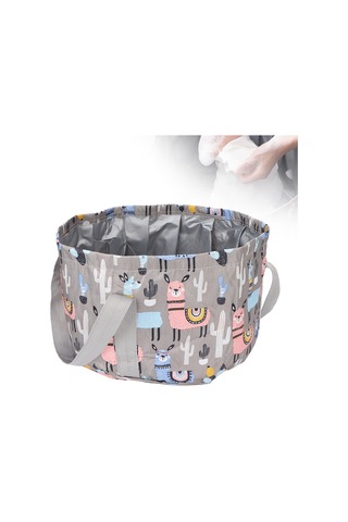 Maiyame 21l Kapasiteli Katlanabilir Ayak Havlu - Dış Cephe, Piknik, Balıkçılık İçin Su Kovalı - Dayanıklı Poliester-peva Malzeme - Kuru Kuzu Gri Rengi Gri