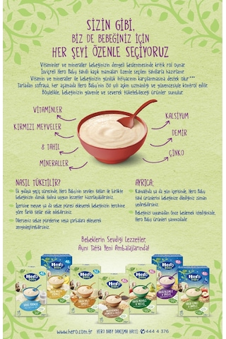 Hero Baby Kırmızı Meyveli 8 Tahıllı Kaşık Maması 200 G