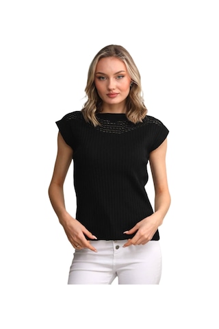 Kadın Triko Kayık Yaka Omuz Fitilli Askılı Atlet 12731 Bgl-st04220 Siyah