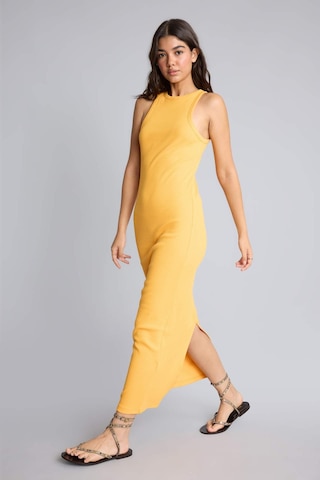 Defacto Bodycon Vücudu Saran Halter Yaka Ribana Kolsuz Turuncu Maxi Elbise H7119ax26smog43 Turuncu-og43