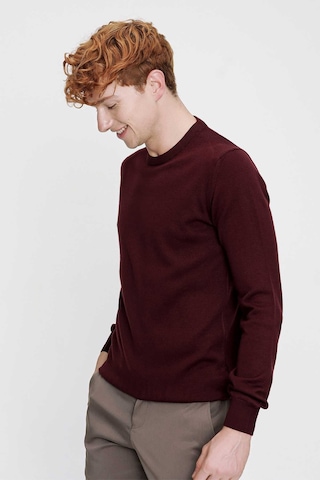 Morven Basic Dinamik Fit Rahat Kesim Bisiklet Yaka Triko Kazak 99kc017005752 Koyu Bordo