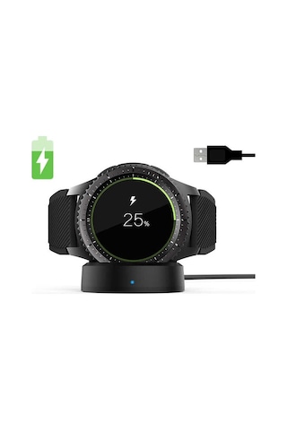 Samsung Galaxy Uyumlu Watch Gear S2 S3 S4 Sort Usb Akıllı Saat Şarj Kablosu Standı