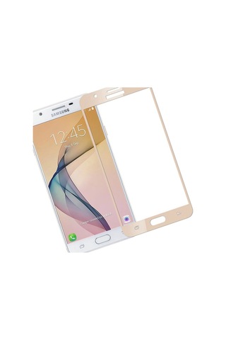 Samsung Uyumlu Galaxy J7 Prime Gold Tam Kaplayan Ekran Koruyucu Cam