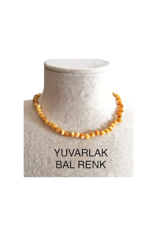 İpek Kehribar Sertifikalı Baltık Kehribar Kolye Kız Erkek Bebek Kolyesi Diş Süt Bal Renk 0-3 Yaş