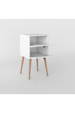 Kenzlife Komodin Kilitli Hanami Byz 74 39 39 Komidin Ahşap Ayaklı Kitaplık Ayakkabılık Kapaklı Arkalıklı Beyaz