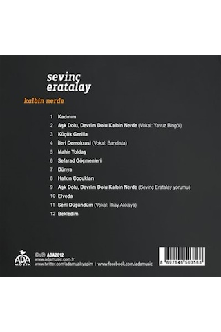 Sevinç Eratalay Kalbin Nerde CD