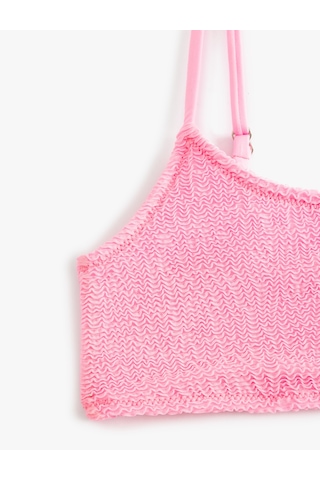 Koton Dokulu Bikini Üstü İnce Askılı Pedli Pembe 4sak10153mm Gül