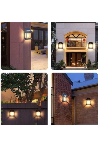 Siyah Güneş Tungsten Tel Ampul Duvar Işıkları Bahçe Işıkları Açık Su Geçirmez Led Bahçe Peyzaj Dekoratif Işıklar Aydınlatma Duvar Lambası 1 Pcs Siyah