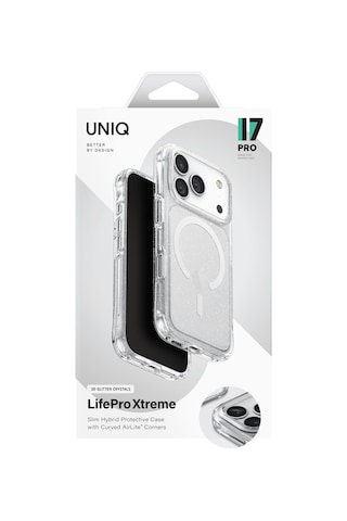 Apple Uyumlu iPhone 17 Pro Kılıf Lifepro Xtreme Airlite Köşe Teknolojisi Magsafe Kapak Simli