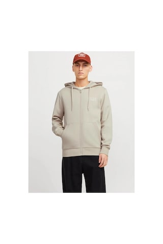Jack & Jones Jack&jones 12265177 Jjecorp Logo Sweat Zıp Hood Moonbeam Sweat Bej