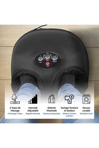 Fıshtec Elektrikli Cihaz - Shiatsu Masaj Ayakları - Isıtma Hava Basıncı - Siyah